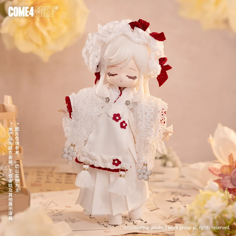 COME4FREE【甜品系列】白无垢娃衣12分OB11玩偶BJD裙公仔衣服