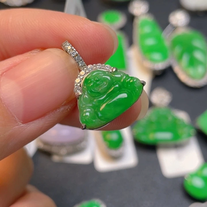 翡翠银S925镶嵌颈饰