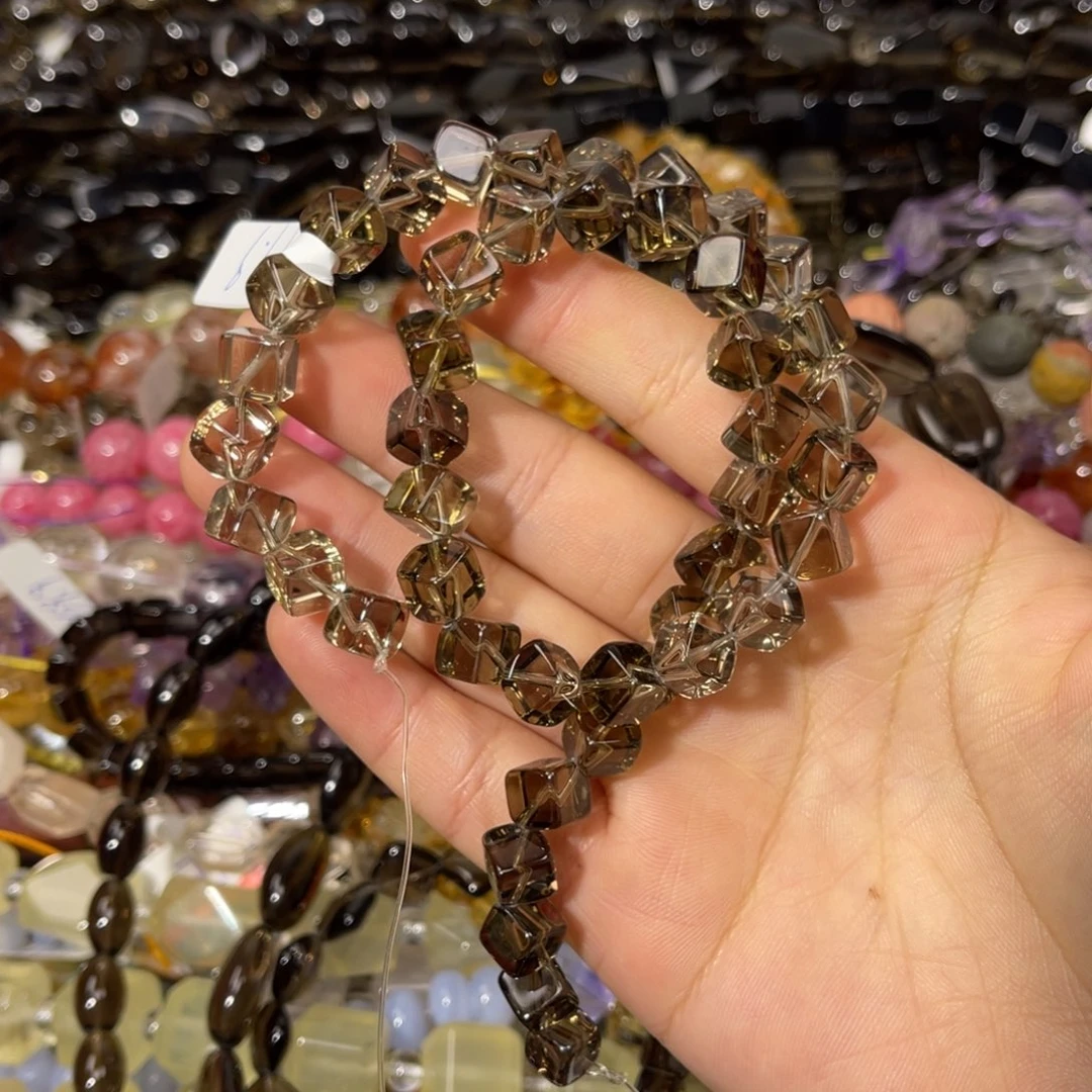 紫晶珠宝半成品银S925镶嵌白茶对角