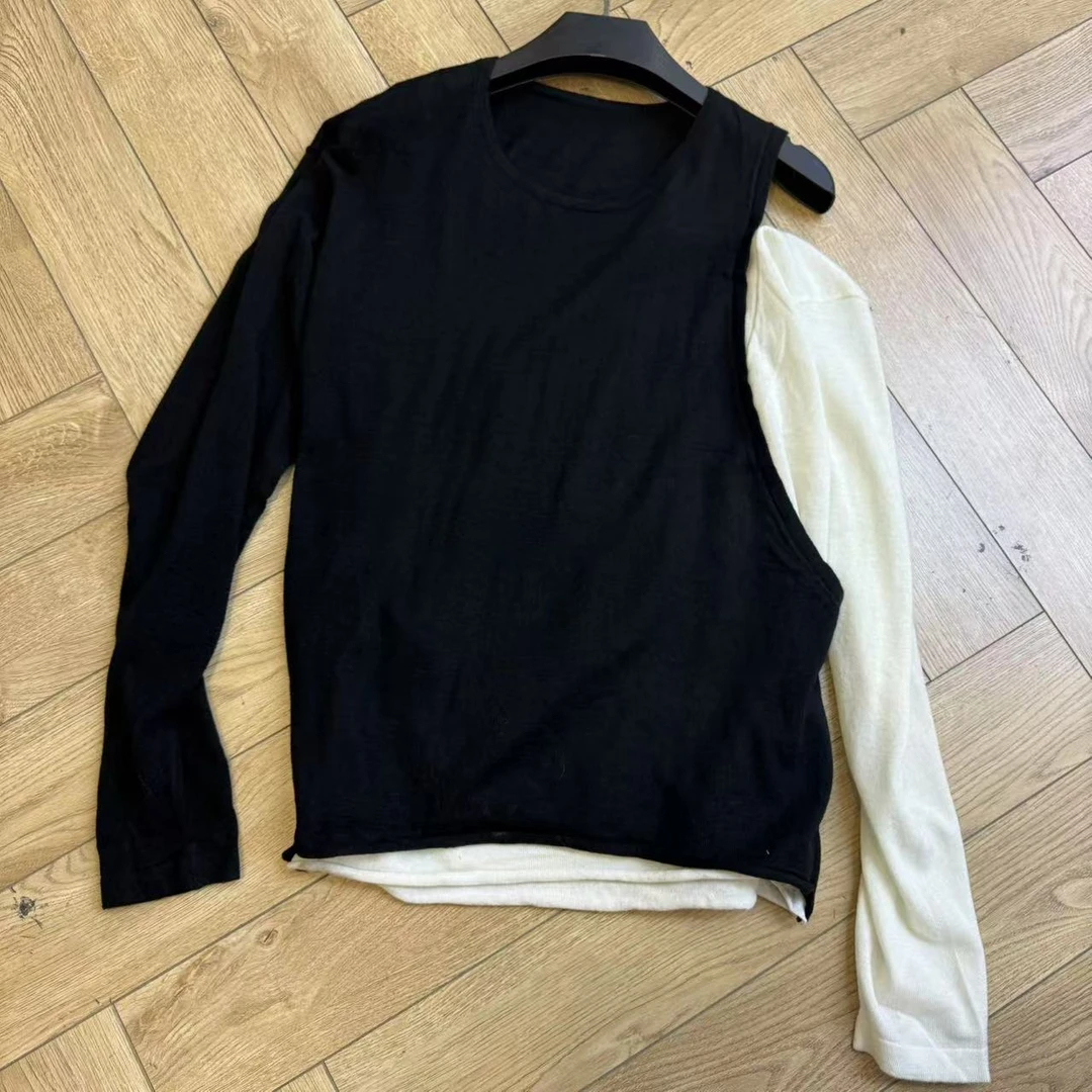 黑色漏肩T恤11901