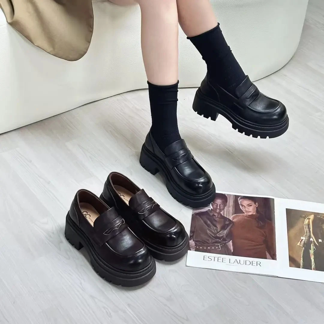 GC学院风单鞋中口秋季乐福鞋9056英伦风厚底甜辣千金风25CA9056H