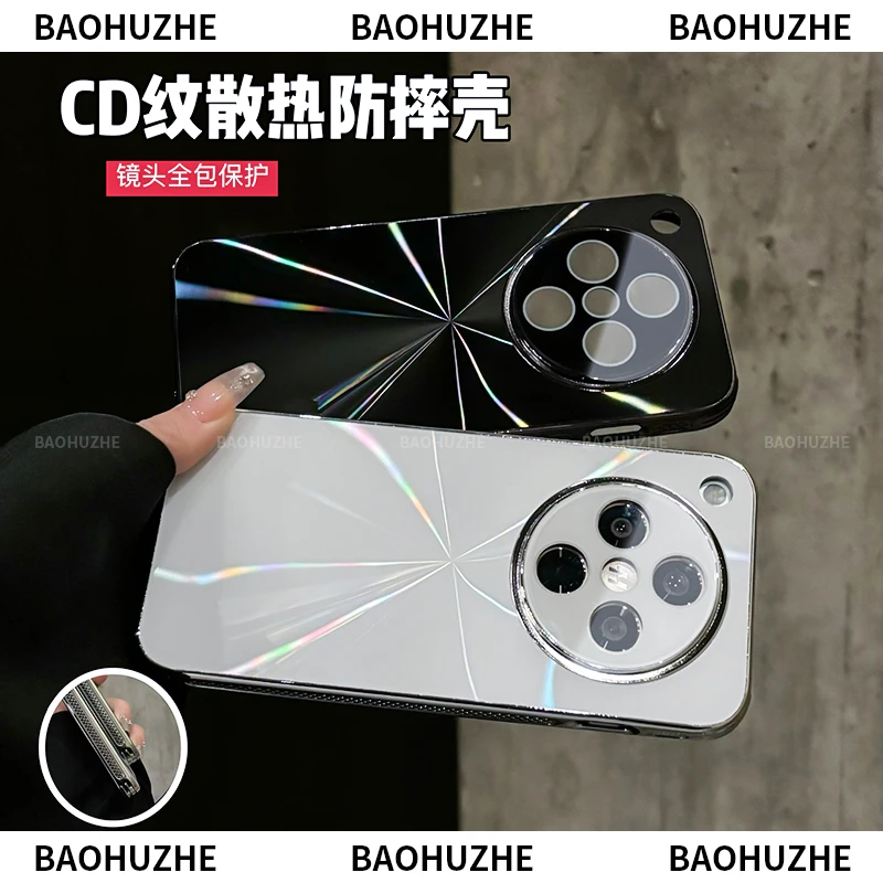 镭射CD纹散热边电镀适用oppofindx8/pro手机壳全包防摔防滑条创意