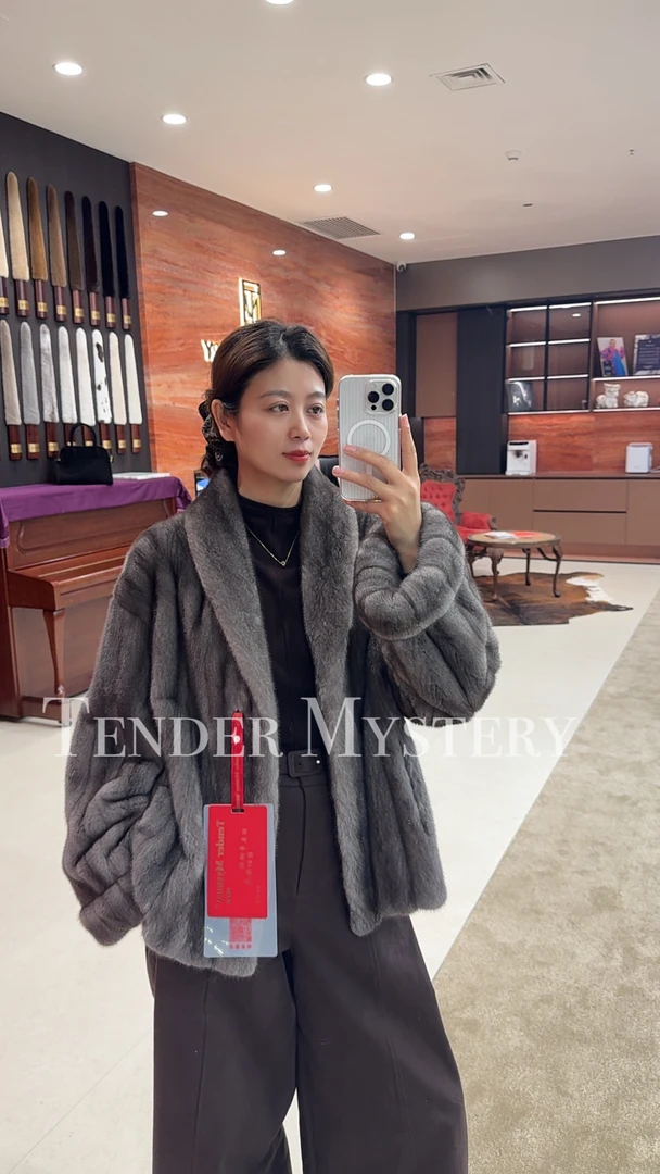 TM·温柔之谜❉【西西里】时尚高阶进口水貂皮草貂皮大衣