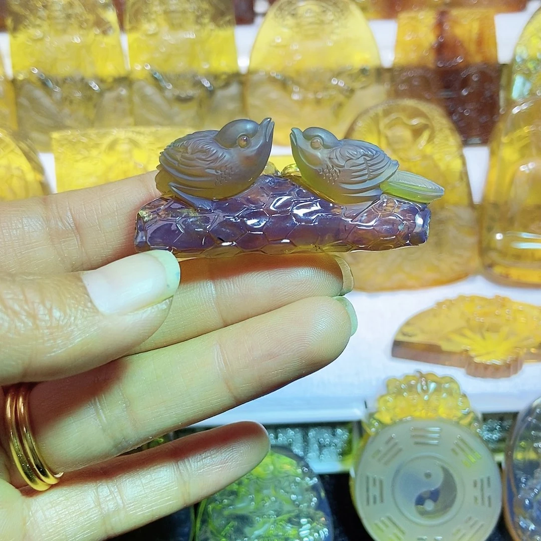 琥珀颈饰未镶嵌鸟19