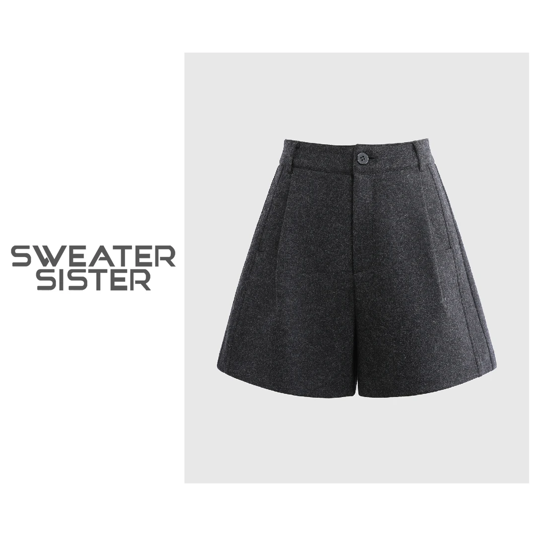 时尚百搭高腰显瘦靴裤阔腿短裤女551-169