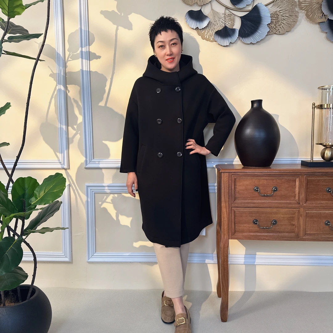 空气棉时尚休闲帽子大外套（1202）