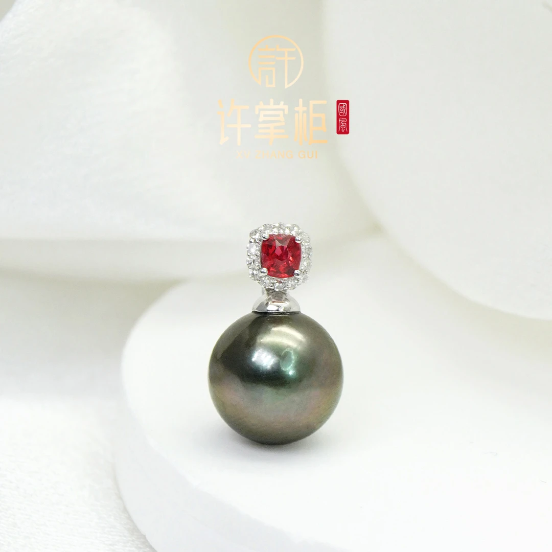 许掌柜｜18K金镶天然海水珍珠吊坠大溪地珍珠时尚大气富贵气质百搭