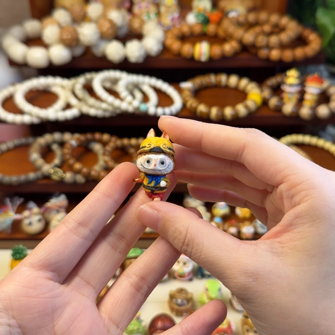 猴头核桃吊坠根付悟空拉布布