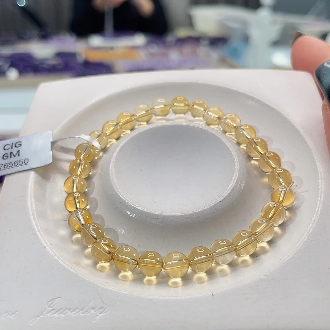 未镶嵌手链水晶巴西黄水晶6m