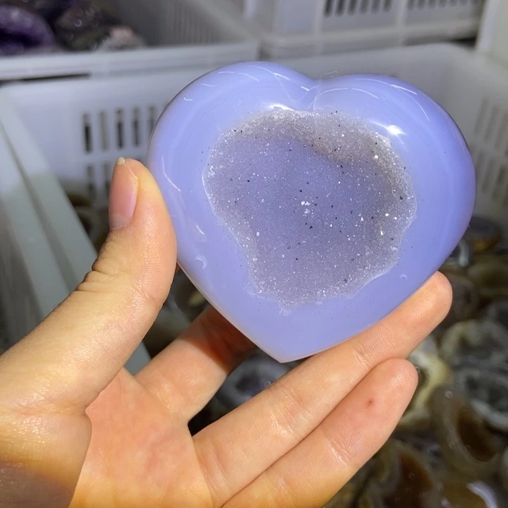 水晶未镶嵌珠宝半成品爱心