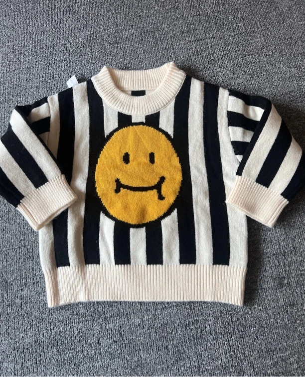 (身高➕20) 童装男女童毛衣秋冬外穿洋气笑脸款针织衫