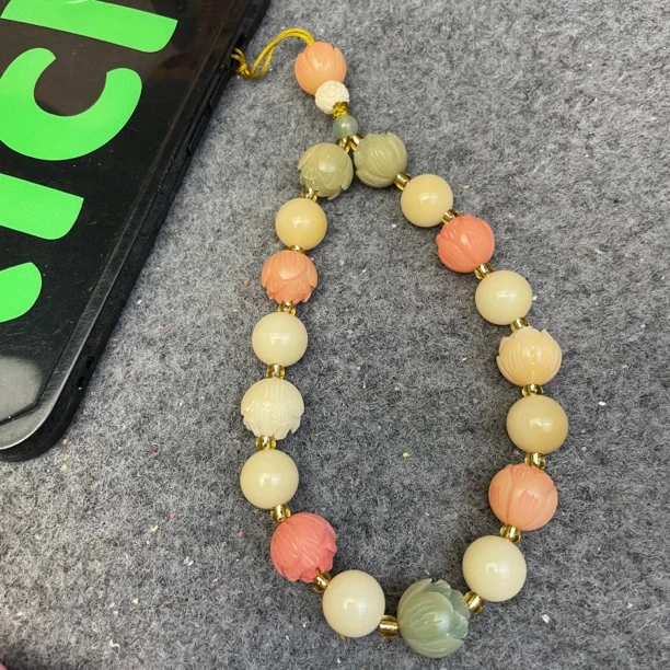 新中式禅心挂件精致高端串珠手机链招财转运挂绳