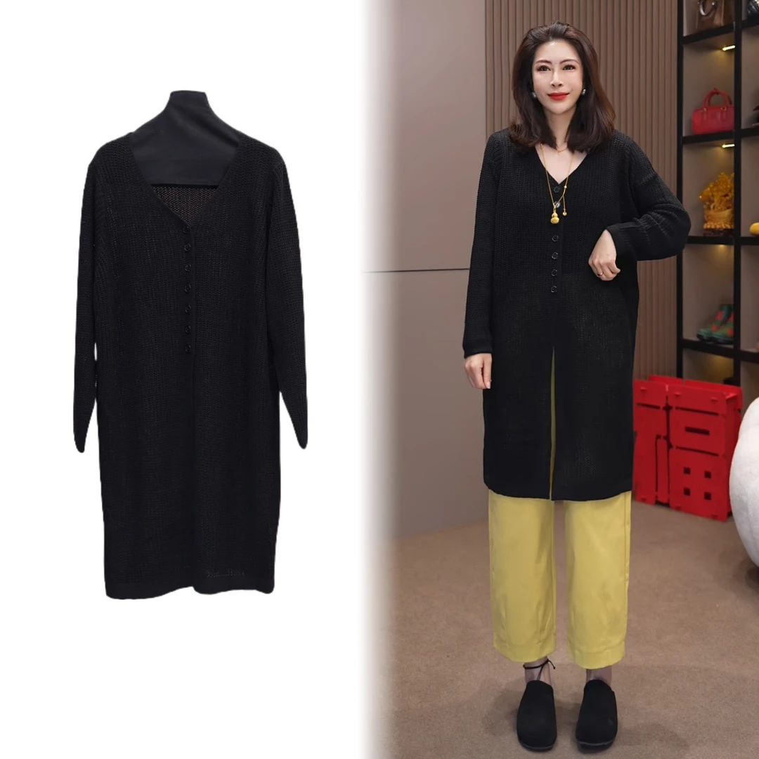 6718#《榜衣》韩版早春新款时尚简约风纯色长袖V领复古女装针织衫