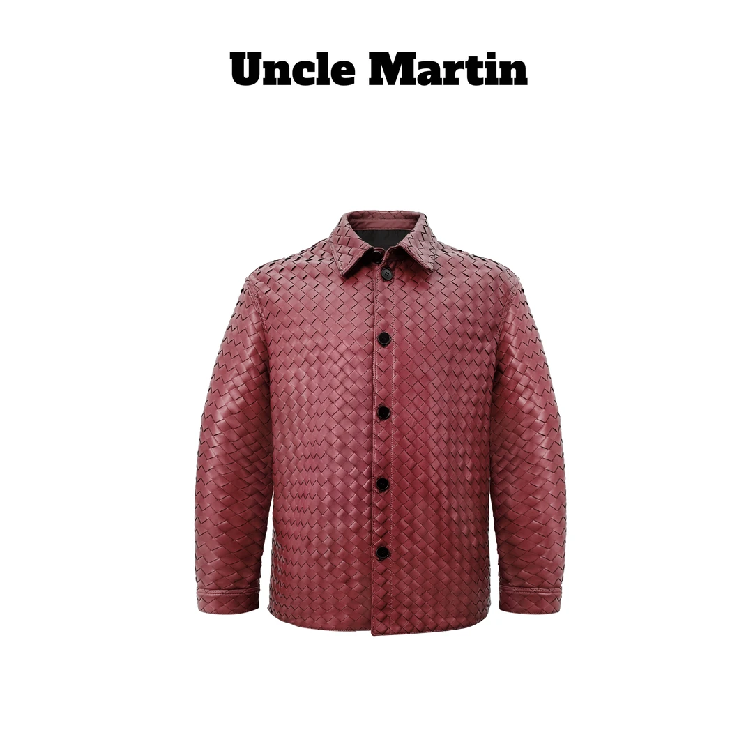 马丁叔叔 BV84100同款25S秋冬新款编制真皮皮衣高奢感奢侈 24055