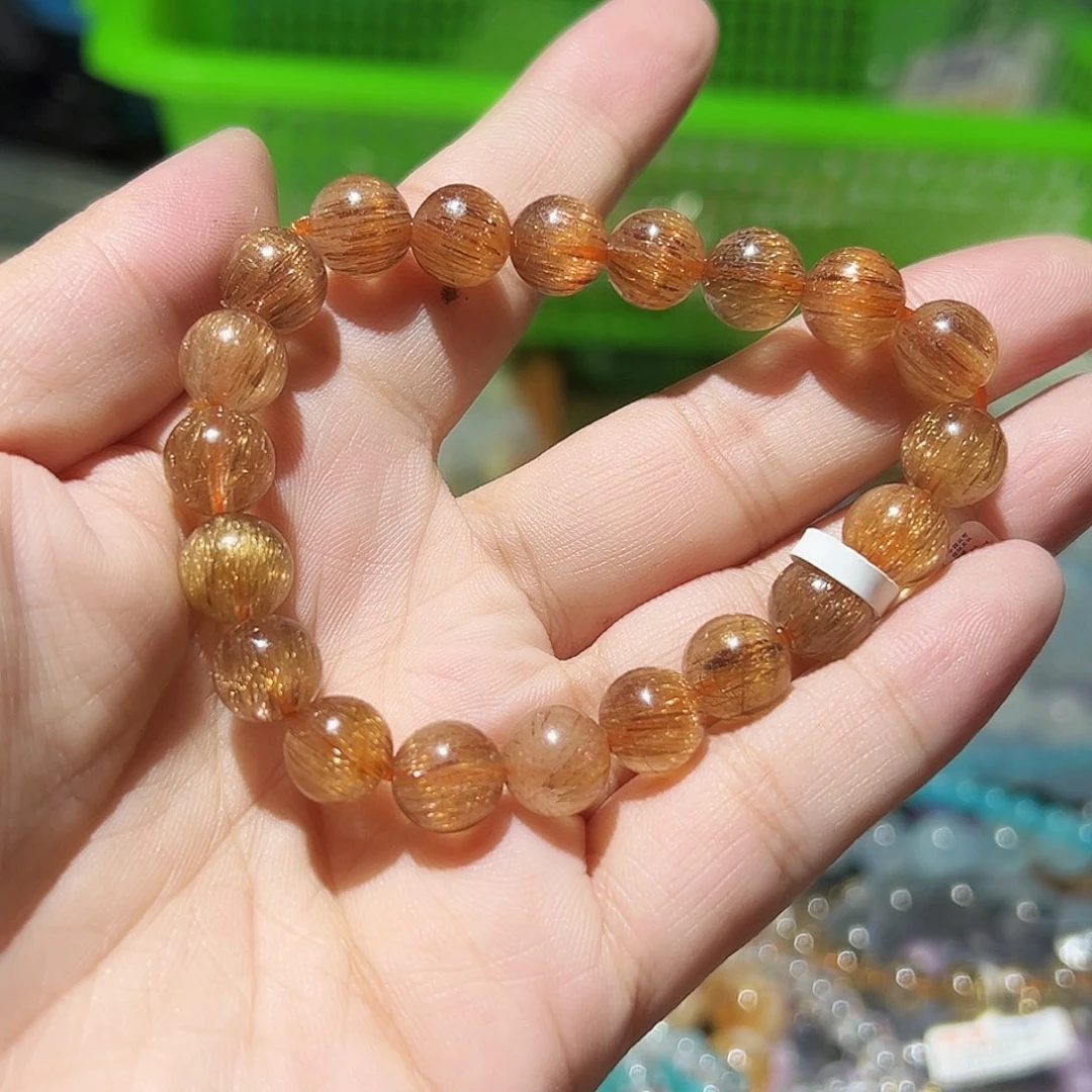 水晶手链未镶嵌铜发晶10毫米顺发150号