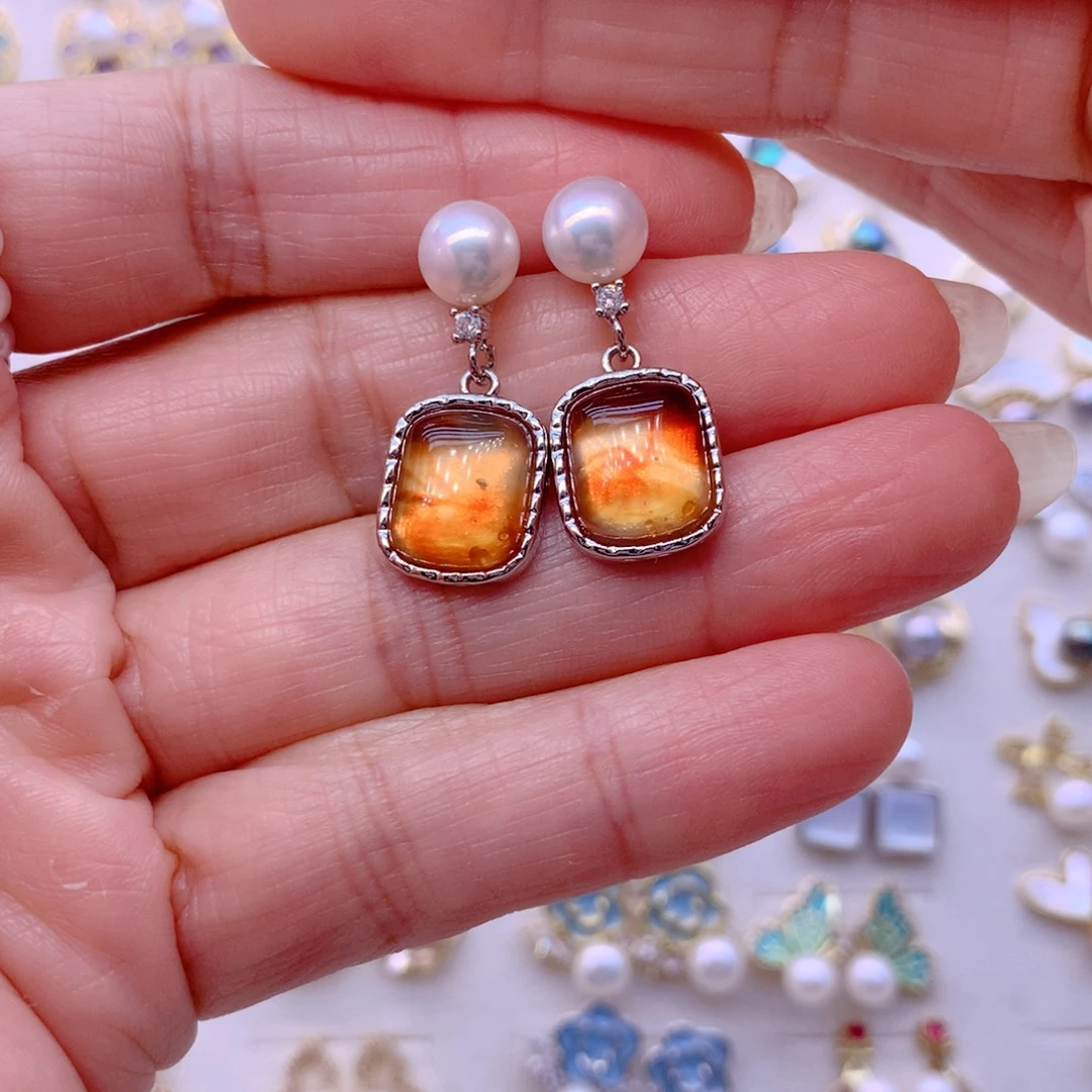 耳饰合金淡水珍珠