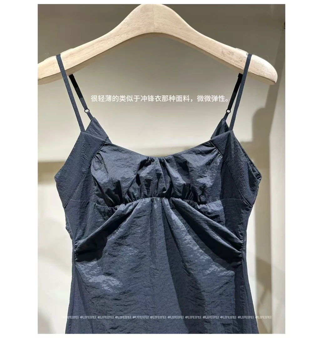 Mao店-吊带褶皱花瓶裙V8902