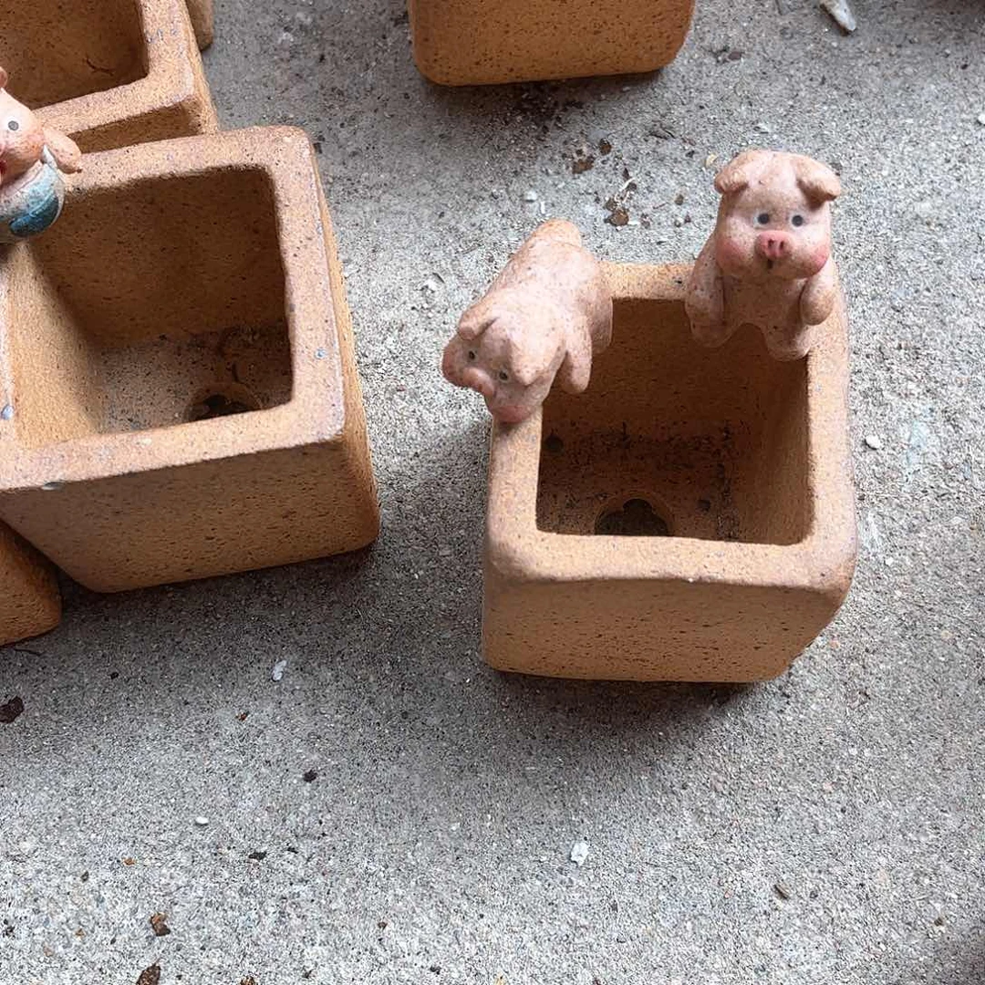 泥塑一*头古镇炻陶花盆