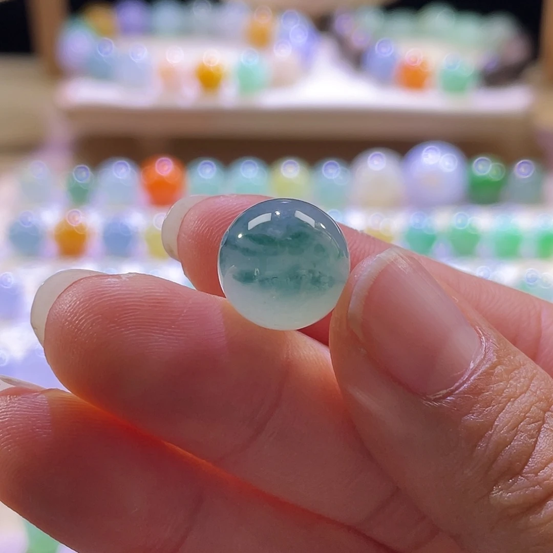 散珠翡翠展示勿拍缅甸翡翠a货卡12+蓝花