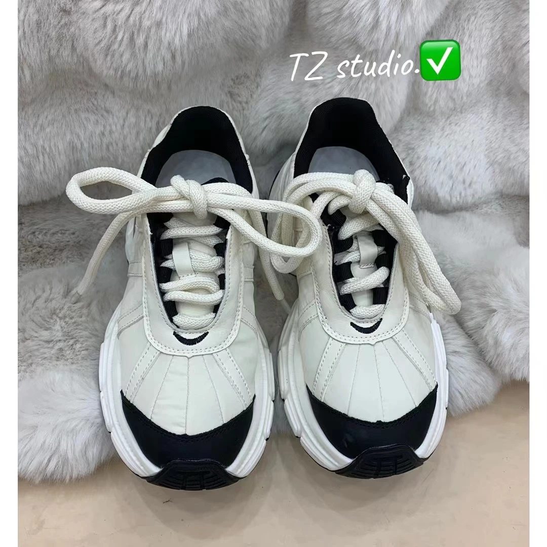 【婷子同款】~同款真皮拼接轮胎休闲鞋010375