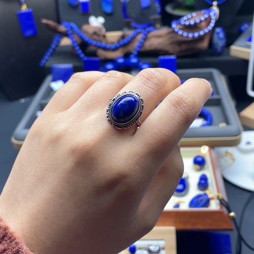 未镶嵌青金石戒指合金镶嵌