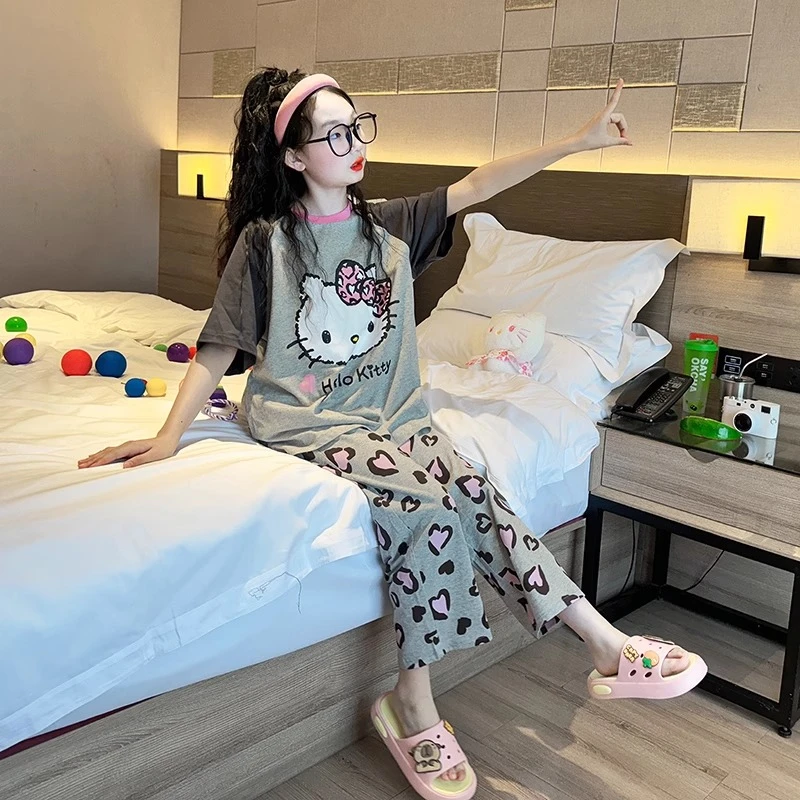 2025新款今年流行爆款睡衣女童夏高颜值家居服儿童薄款套装可外穿
