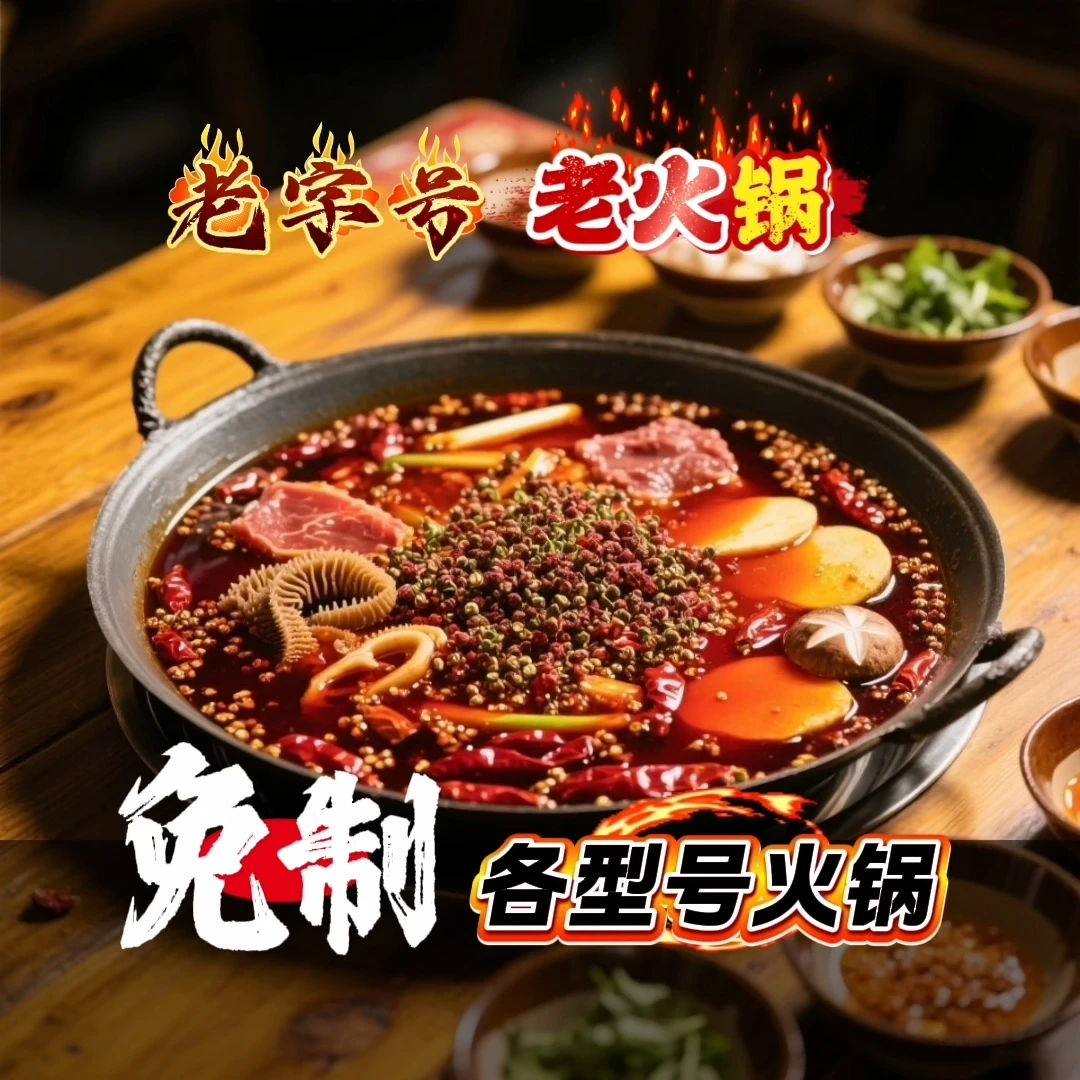 火锅店用锅加厚家用免制铸铁鸳鸯锅商用串串锅九宫格火锅盆野炊用