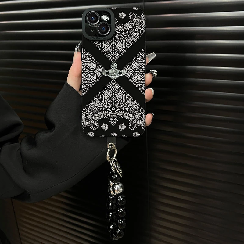 适用于【苹果15plus】2025复古花纹ins风小羊皮网红防摔手机壳女款