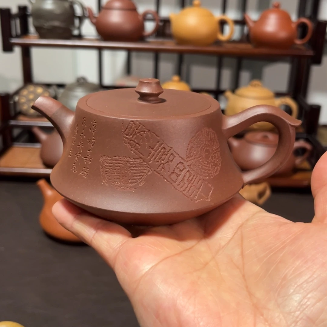 紫砂茶壶吃****༗紫泥柱础壶