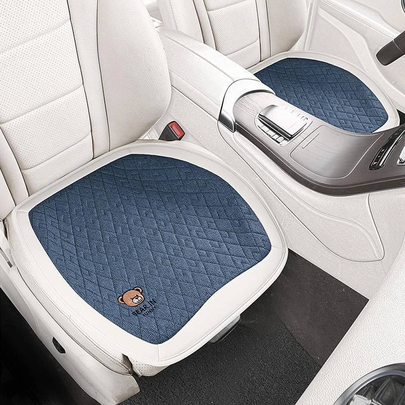 汽车坐垫四季通用五菱女士主驾驶屁屁垫棉麻缤果简约座垫星驰卡通