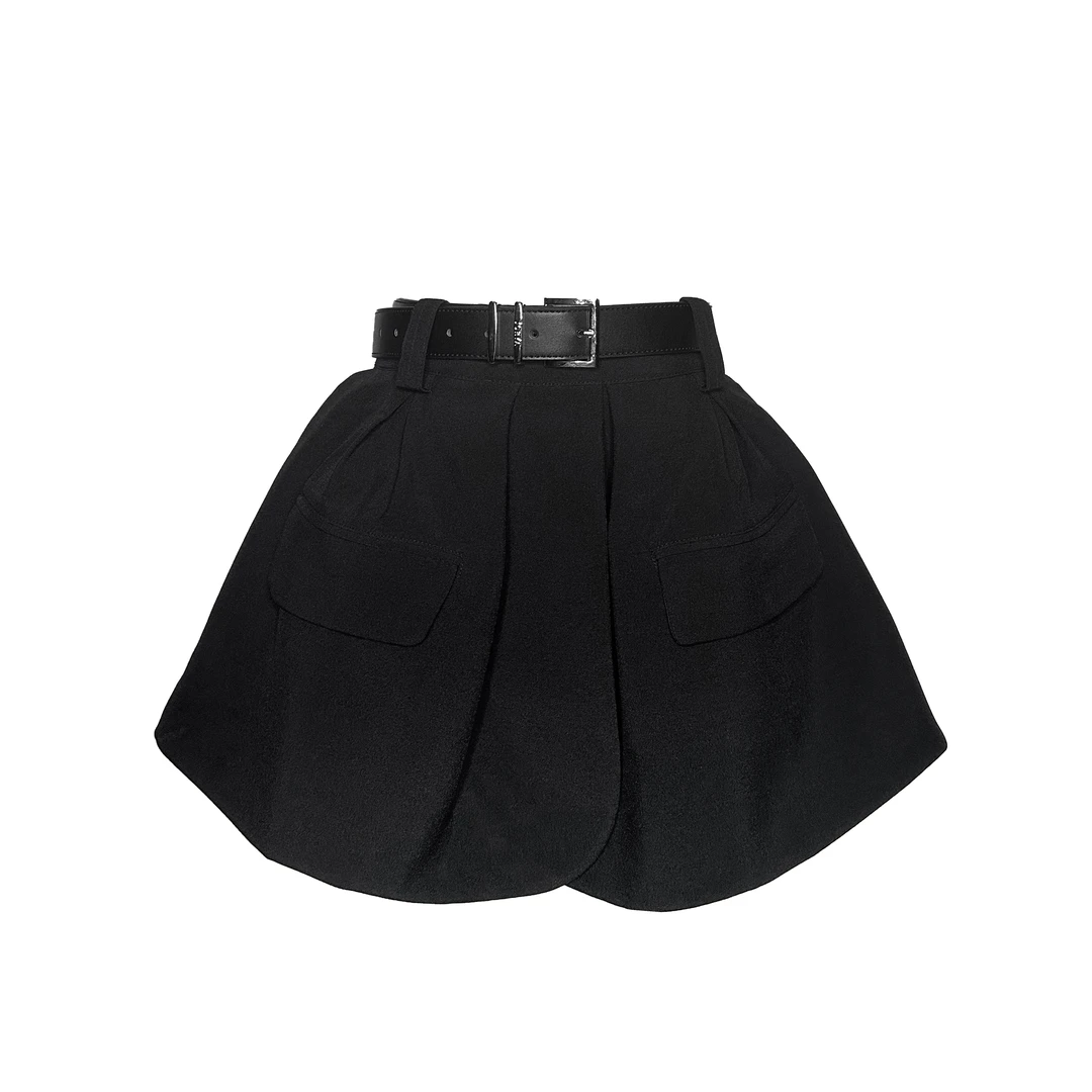 设计师早春高级气质时尚小众高奢减龄皮带小短裤   X1873