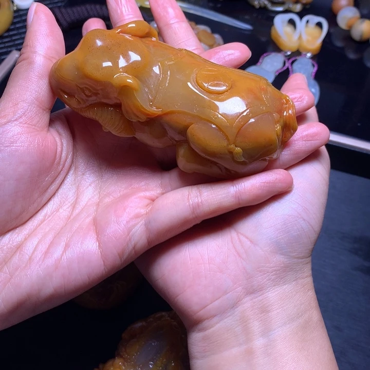 石英质玉（黄龙玉）未镶嵌颈饰