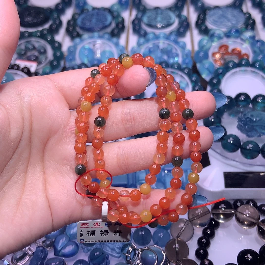 未镶嵌手串水晶福禄寿三圈5mm+