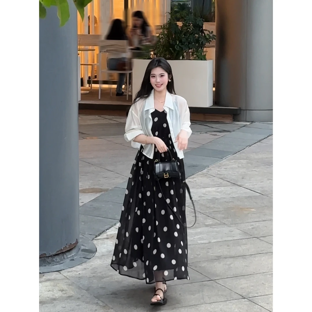 【大只定制】入夏私语 高级感法式气质显瘦时尚印花吊带裙5XLUU9726