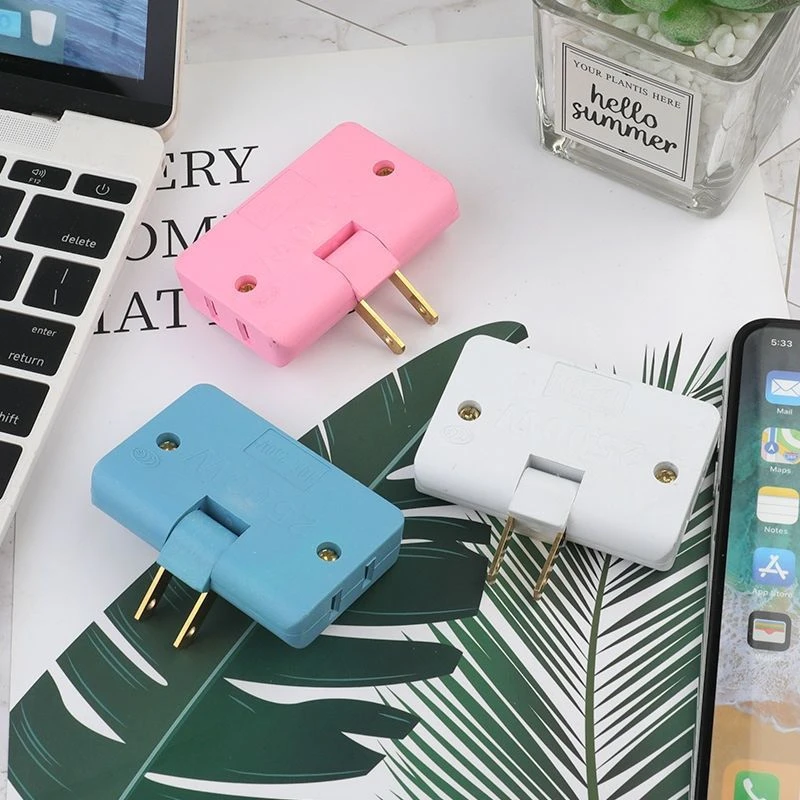 插座转换器超薄可旋转多功能多孔便携折叠多口三合一