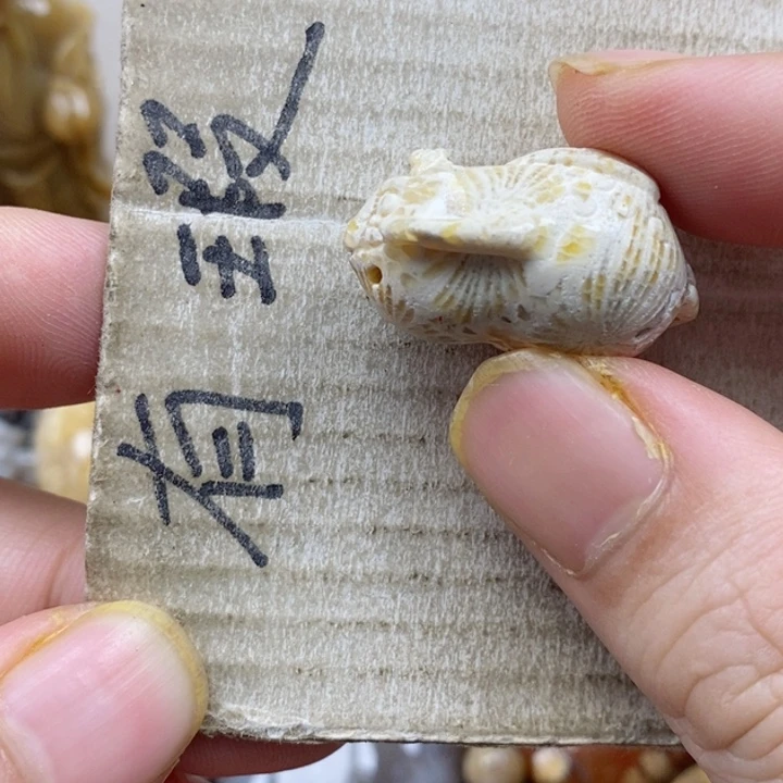 颈饰未镶嵌硅化珊瑚（珊瑚玉）开**笑小