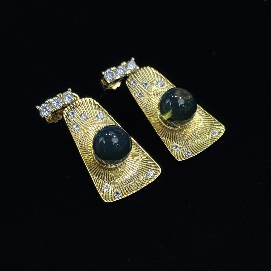 【子选好物】8 ZC87384-S925银镶蓝珀耳钉-多样性发其一-7mm