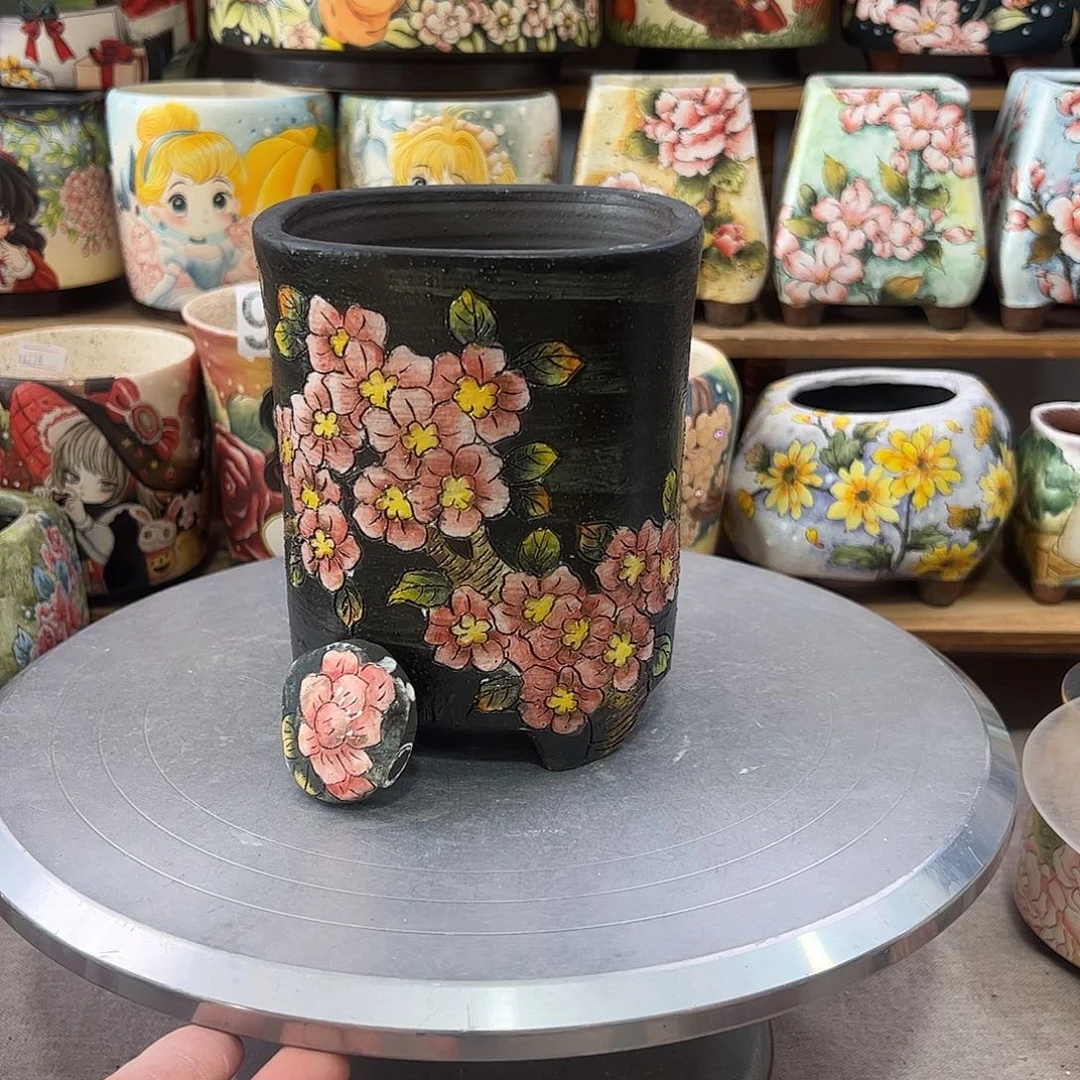 景德镇炫彩手绘口10.5高14