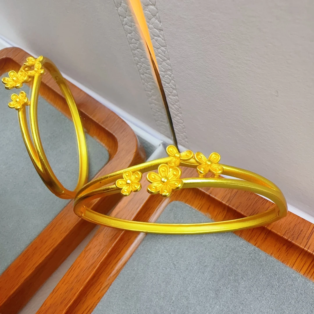 【丁老头甄选】金色花瓣手镯 5034