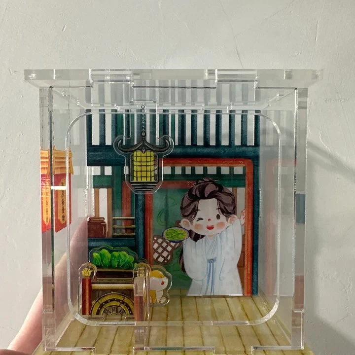 成毅Q版拼装小场景  亚克力材质 需要自己拼装