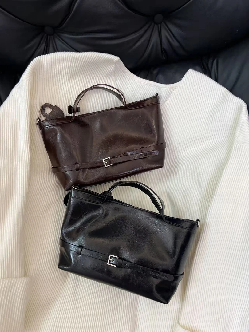 2025新款简约手提腰带托特包休闲时尚高级感单肩斜挎包通勤百搭