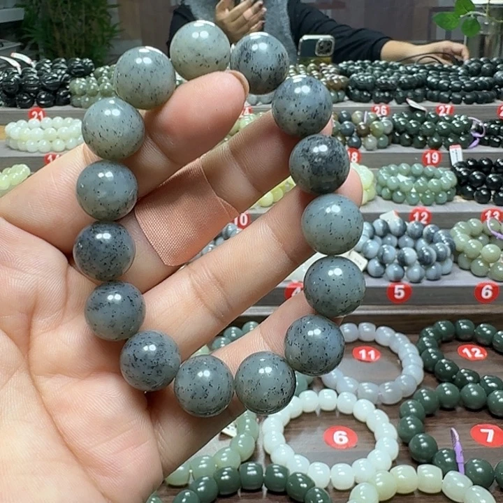 未镶嵌手链和田玉新疆青花卡14