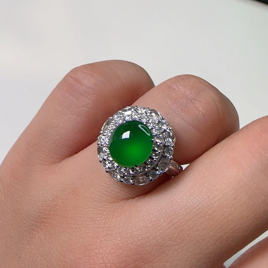 翡翠18K金镶嵌颈饰天然翡翠