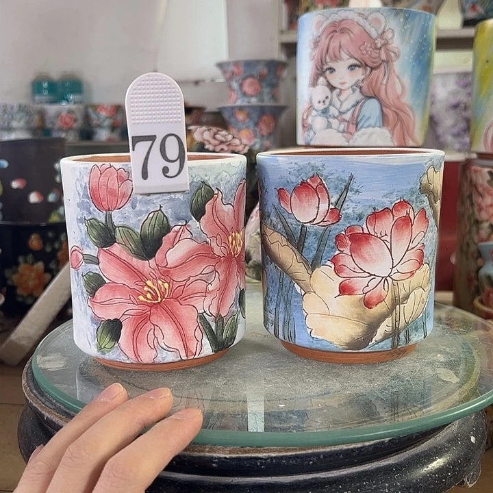 满38包邮 景德镇幸运花盆