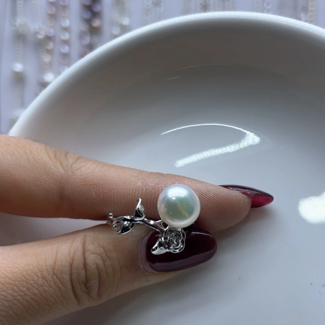 戒指钛钢淡水珍珠中**?