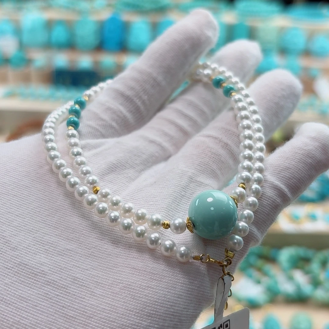 绿松石18K金镶嵌珠宝奇石