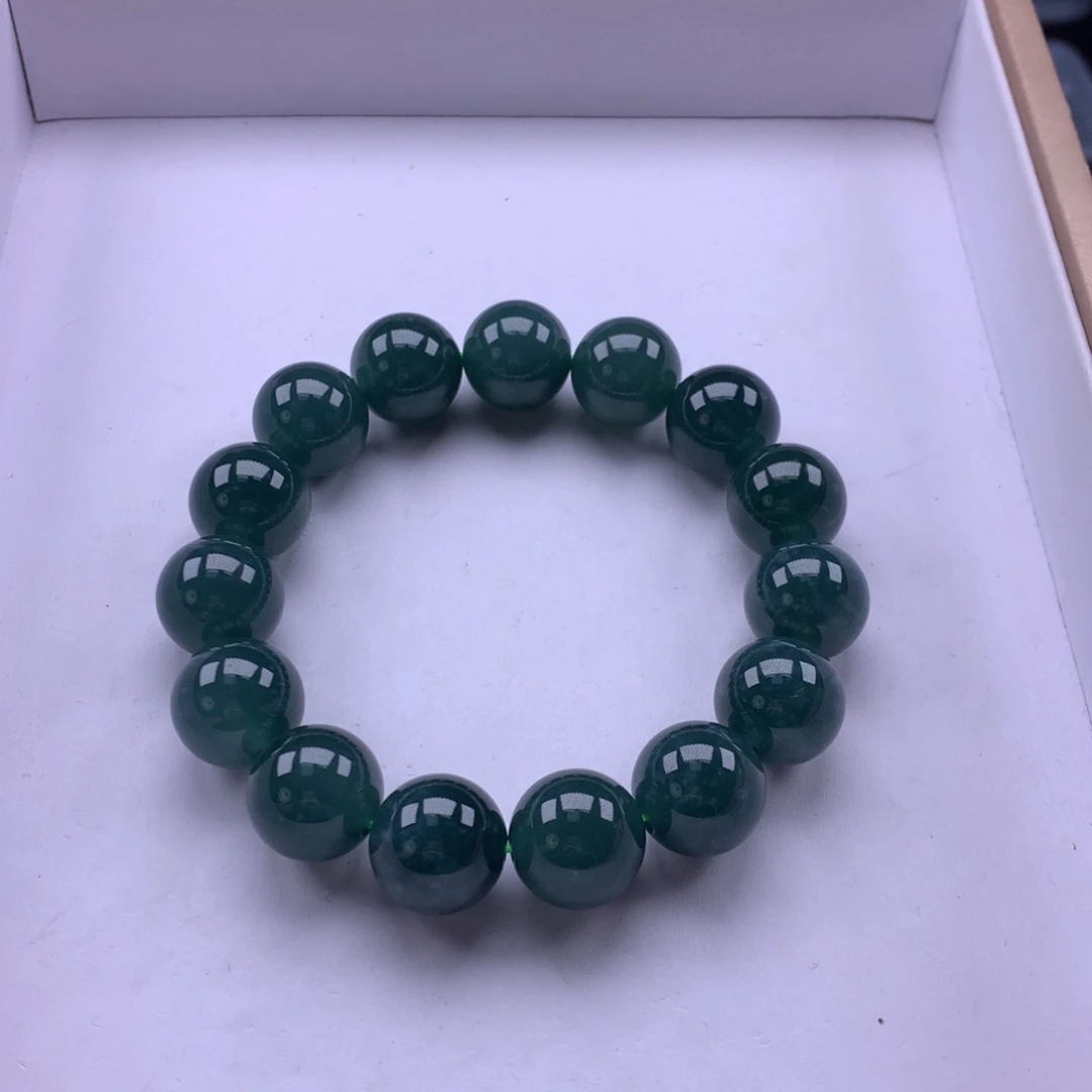如***烟翡翠未镶嵌手链天然翡翠A货珠链