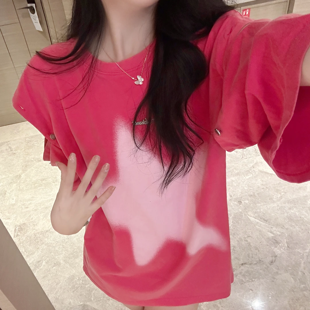 美式复古小众可拆卸短袖t恤女夏网红洋气炸街宽松无袖百搭上衣潮