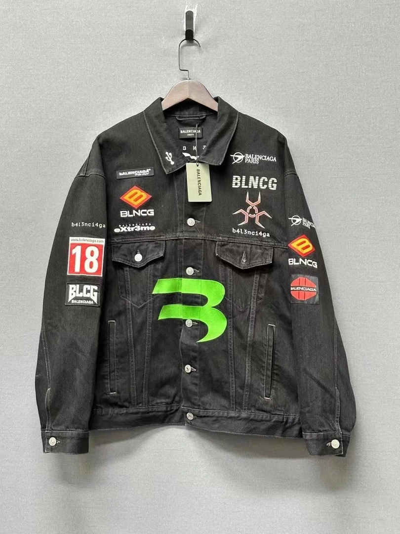 全新未使用 Balenciaga/巴黎世家 gamer刺绣牛仔夹克/s/6496851