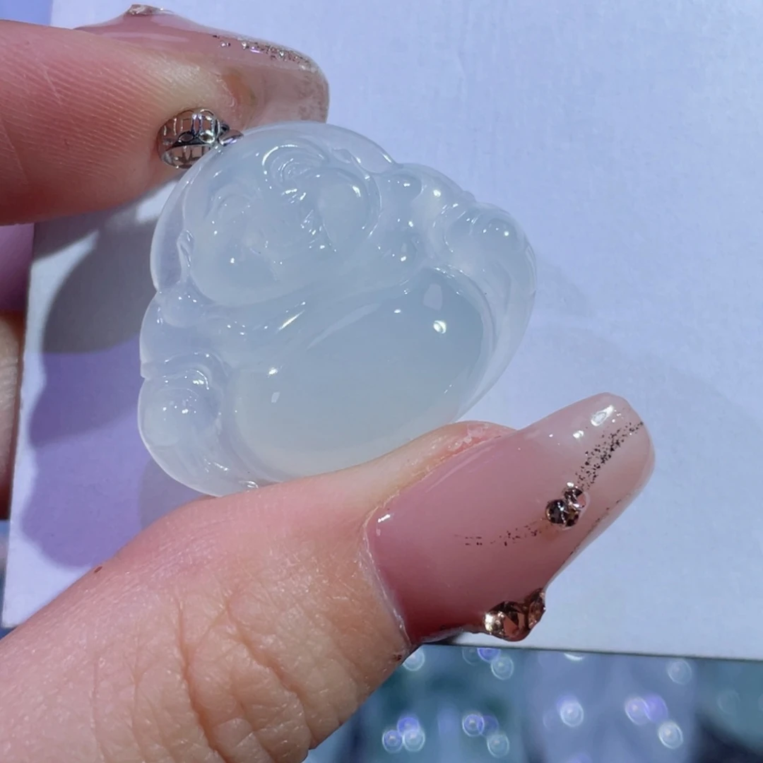 翡翠颈饰18K金镶嵌佛公